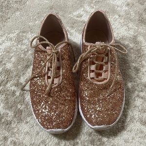 Rose gold glitter gym shoes